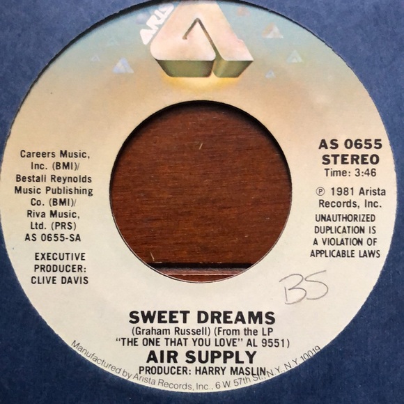 Air Supply Sweet Dream/Don't Turn Me Away Vinyl 45 Record '81 - Picture 2 of 5